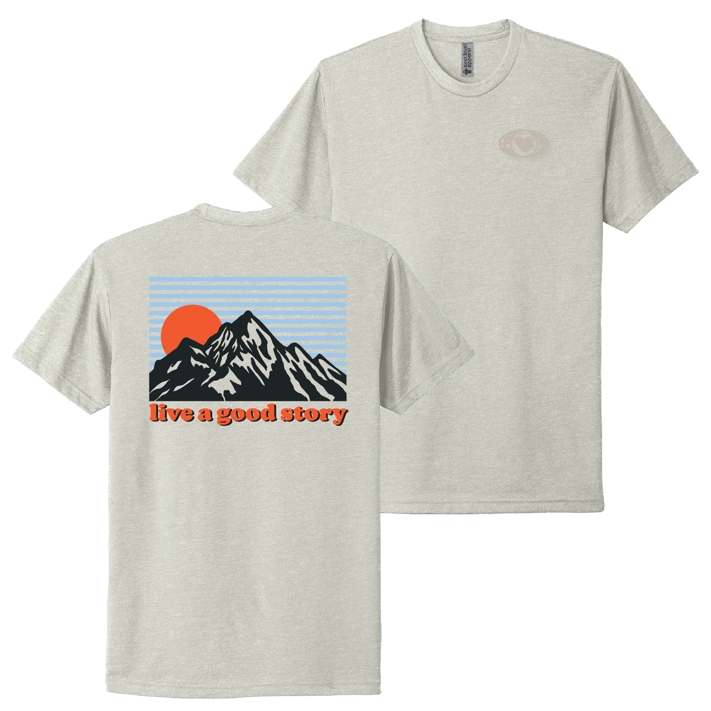 live a good story mountain top short sleeve